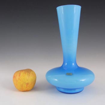 Empoli Italian Scandinavian Style Blue Glass Vase - Labelled