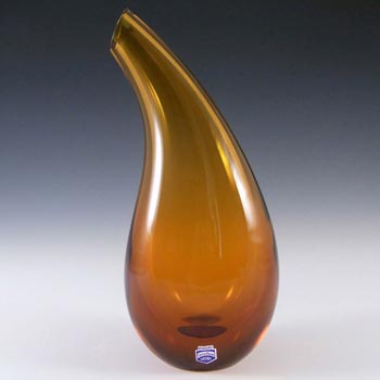 Cenedese Murano Labelled Amber Glass Organic Vase