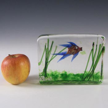 AVEM Murano Glass Fish Aquarium Block Paperweight