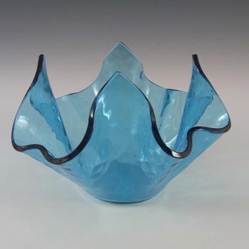 Chance Brothers Turquoise Glass 'Small Flemish' Handkerchief Vase