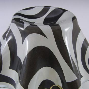 Chance Brothers Black Glass 'Psychedelic' Handkerchief Vase
