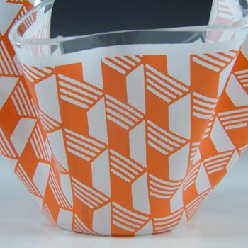 Chance Brothers Orange Glass Carré/Escher Handkerchief Vase