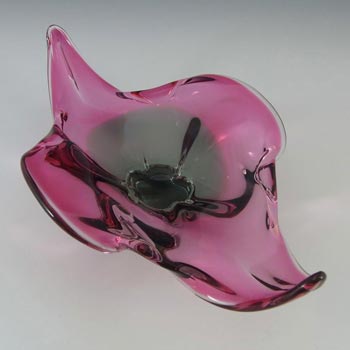 Chřibská #296/5/30 Czech Pink & Green Glass Bowl