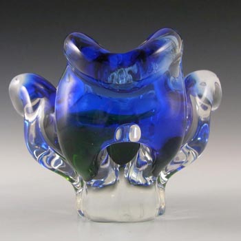 Chřibská #127/5/14 Czech Blue & Green Glass Ashtray Bowl