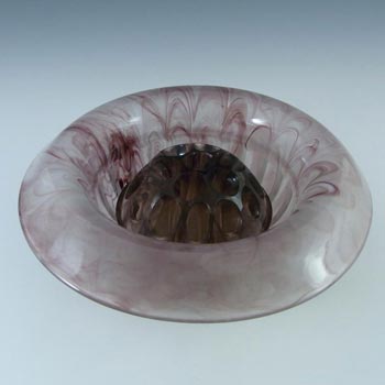 Davidson #1910BD Art Deco Purple Cloud Glass Flower Bowl Set