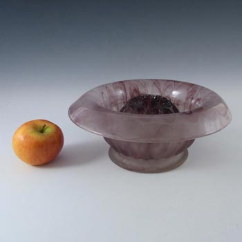 Davidson #1910BD Art Deco Purple Cloud Glass Flower Bowl Set