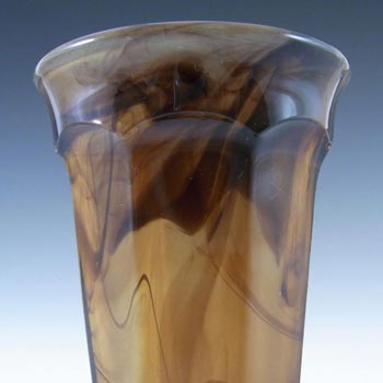 Davidson #1 British Art Deco Amber Cloud Glass Vase