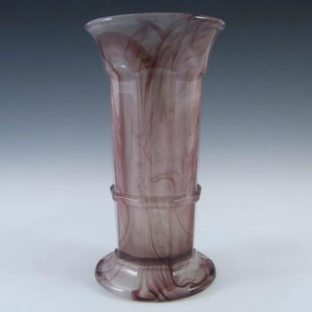 Davidson #279 Art Deco 8\" Purple Cloud Glass Vase