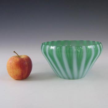 Harrachov Czech Green Opalescent Glass Bowl by Milan Metelak
