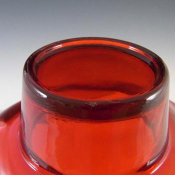 Davidson British Red Glass Posy Bowl - Labelled