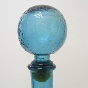 Empoli Italian Blue Glass Decorative 'Genie' Bottle - Marked