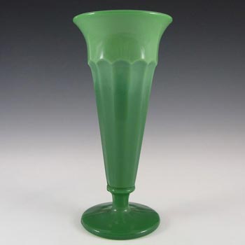 Davidson Art Deco 8.5" Jade Green Glass Vase #50