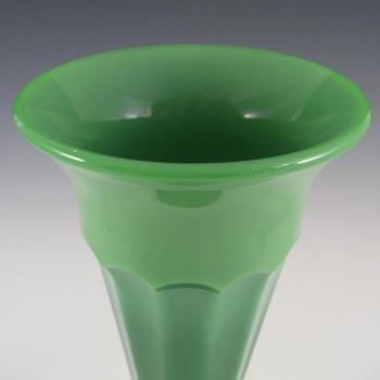 Davidson Art Deco 8.5" Jade Green Glass Vase #50