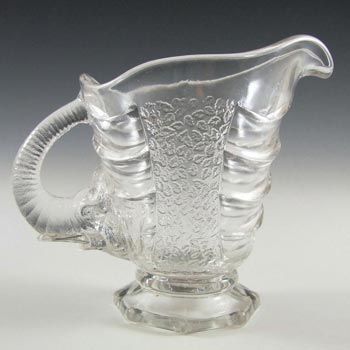 Sowerby #2614 Art Deco 1930\'s Glass Elephant Jug/Creamer