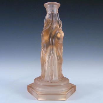 Walther & Söhne Art Deco Glass Three Graces Candlestick