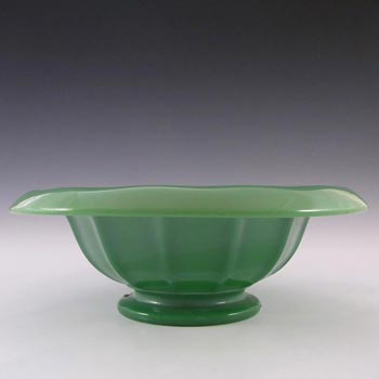 Davidson Art Deco Jade Green Glass Bowl #S/696D