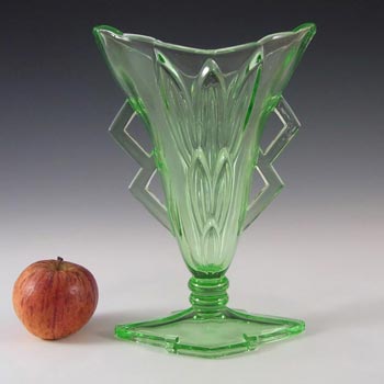 Stölzle Czech Art Deco 1930's Uranium Green Glass Vase