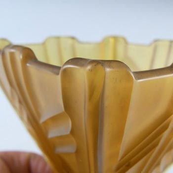 Art Deco 1930's Frosted Amber Glass Vase