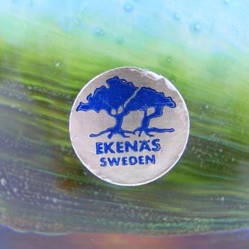 Ekenas Blue + Green Glass Vase - Signed John-Orwar Lake