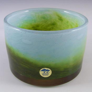 Ekenas Blue + Green Glass Vase - Signed John-Orwar Lake