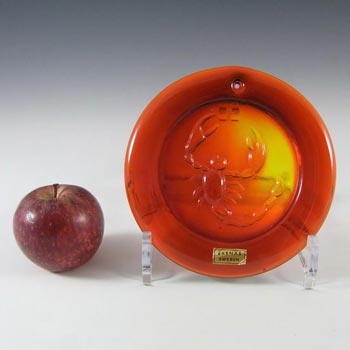 Ekenas Swedish Orange Glass Zodiac 'Scorpio' Suncatcher