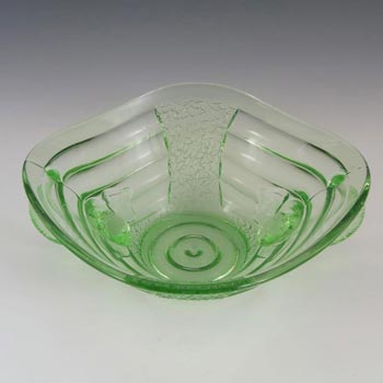 Sowerby #2614 Art Deco 1930's Green Glass Elephant Bowl