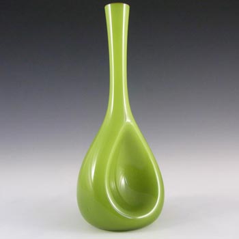 Elme Scandinavian Green Cased Glass Vase by Gunnar Ander