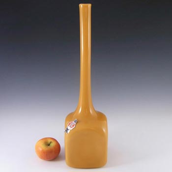 Huge Empoli Italian Amber Cased Glass Vase - Labelled