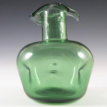 Empoli Verde 1970's Italian Green Glass Dimpled Vase