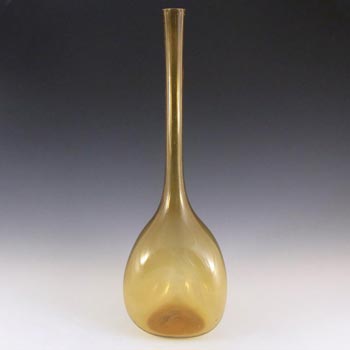 Massive Empoli Italian 1970\'s Amber Glass Vase