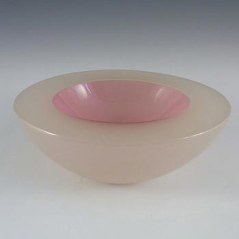 Murano Geode Pink & White Sommerso Glass Circle Bowl