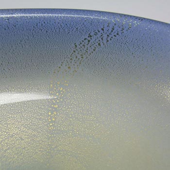 Murano Opalescent White Lattimo Glass + Gold Leaf Bowl