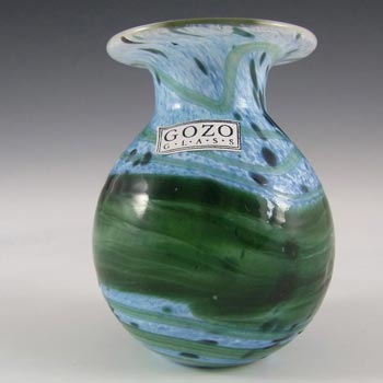 Gozo Maltese Glass \'Seaweed\' Vase - Signed + Labelled