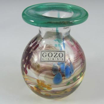 Gozo Maltese Glass Spots + Stripes Vase - Signed + Labelled