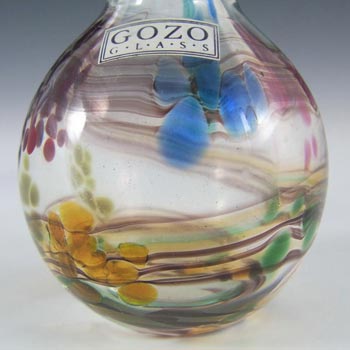 Gozo Maltese Glass Spots + Stripes Vase - Signed + Labelled