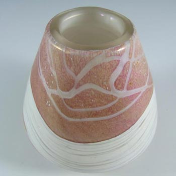 Gozo Maltese Pink + White Glass 'Sunshine' Vase
