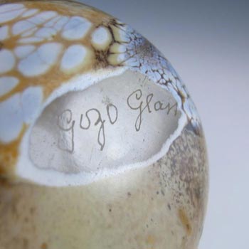 Gozo Maltese Marbled Brown Glass 'Stone' Vase - Signed