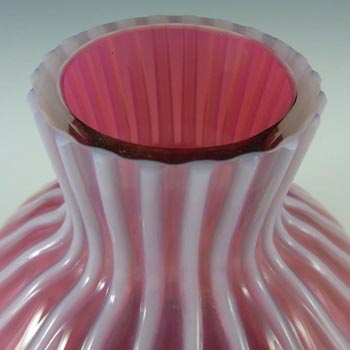Harrachov Czech Pink Opalescent Glass Vase by Milan Metelak