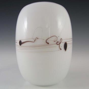 Holmegaard 'Melody' White Glass Vase by Michael Bang