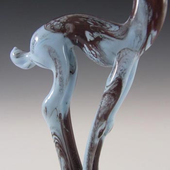 Istvan Komaromy 1950's Figural Blue Glass Stag Sculpture
