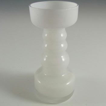 Swedish / Scandinavian Style White Cased Hooped Glass Vase