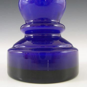 Japanese Blue Cased Hooped Glass Vase - Swedish Style