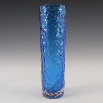 Tajima Japanese "Best Art Glass" Textured Blue Cased Glass Vase