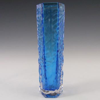 Tajima Japanese 'Best Art Glass' Textured Blue Cased Glass Vase