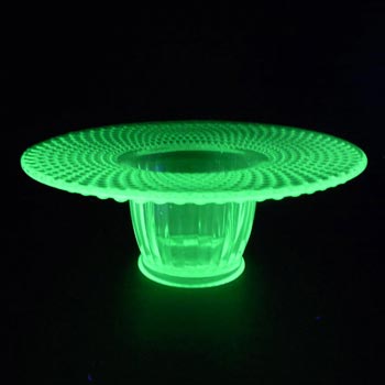 (image for) Jobling #2595 Uranium Green Art Deco Glass Posy Bowl