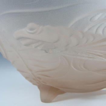 Jobling #12000 1930's Pink Art Deco Glass Koi Carp Fish Bowl