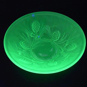 (image for) Jobling #5000 Art Deco Uranium Green Glass Fircone Bowl