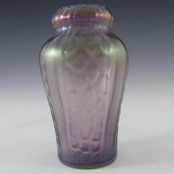 Kralik Art Nouveau 1900\'s Iridescent Purple Glass Vase
