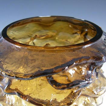 Kumela Finnish Amber Glass Vase by Kai Blomqvist - Signed