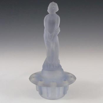 Müller & Co 'September Morn' Art Deco Blue Glass Lady Figurine